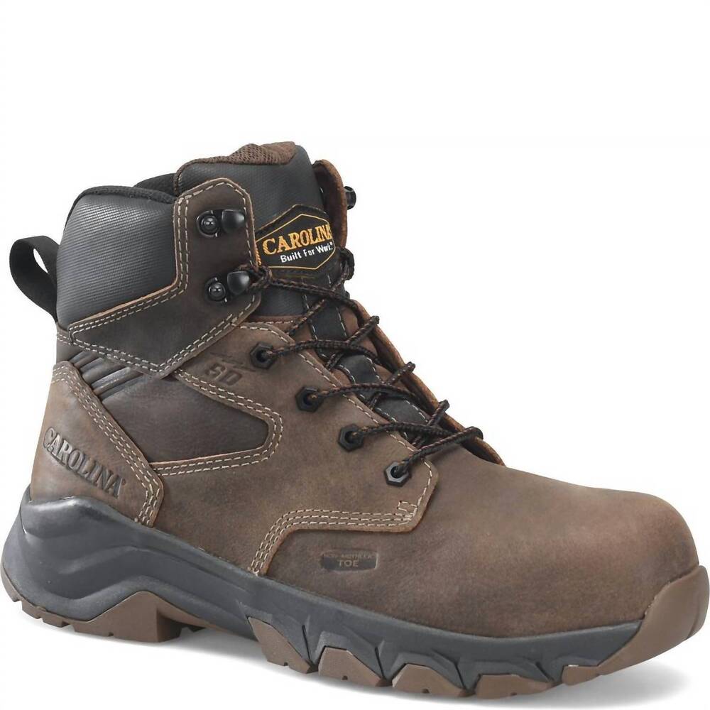 NEW CAROLINA men's subframe 6" comp toe work boot in brown